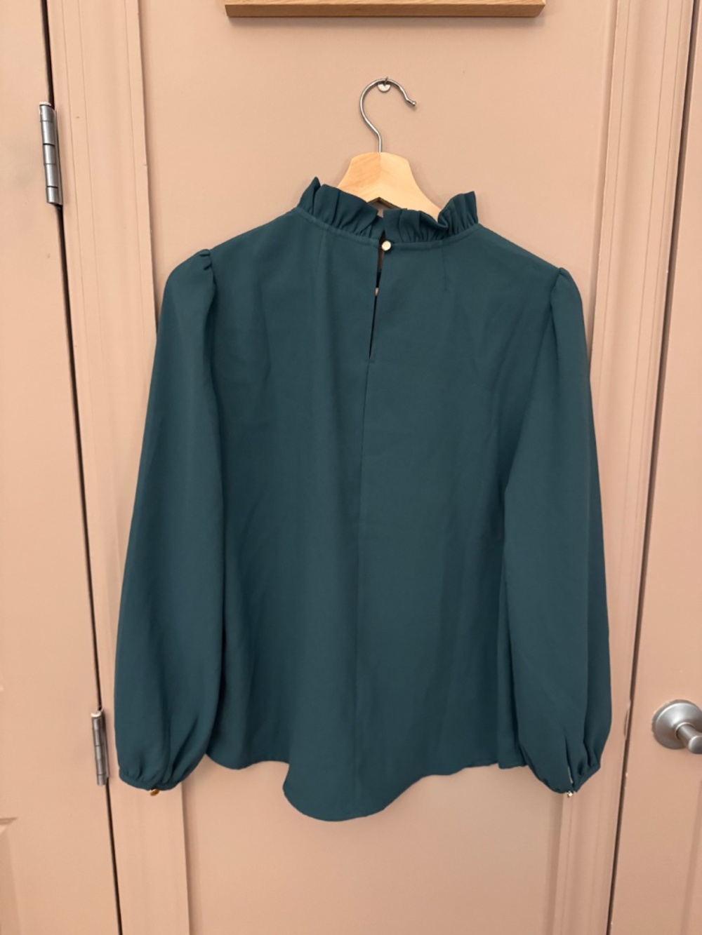J.Crew Emerald Long Sleeve Blouse - Picture 3 of 6